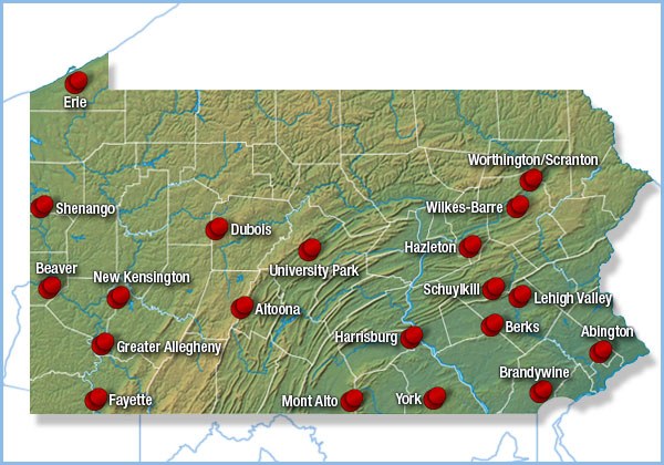 colleges in pennsylvania map Pa Penn State Map Smeal College Of Business colleges in pennsylvania map