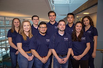 2019 Integrity Advocates: Left to right: Front row: Madison Flanders, Francesco Liciaga, Frank Guerra, Paulina Aguilar. Back row: left to right: Sam Schmitt, Tyler Farr, Juan Urdaneta, Christian Centenera and Natalie Sanchez