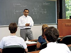 Professor teaching a Ph.D. course
