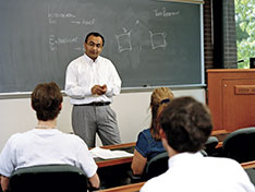 Professor teaching a Ph.D. course