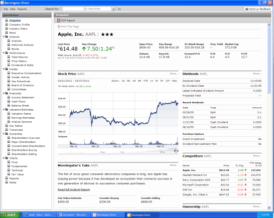 Morningstar Direct Screenshot Image